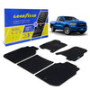 Goodyear Custom Fit Car Floor Liners for Dodge Ram 1500 2019-2021 Crew Cab Black/Black 5 Pc. Set All-Weather Diamond Shape Liner Traps Dirt Liquid Precision Interior Coverage - GY004033