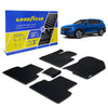 Goodyear Custom Fit Car Floor Liners for Hyundai Santa Fe 2019-2021 Black/Black 5 Pc. Set All-Weather Diamond Shape Liner Traps Dirt Liquid Rain and Dust Precision Interior Coverage - GY004099