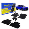 Goodyear Custom Fit Car Floor Liners for Audi Q3 SPORTBACK 2020-2021 Black/Black 5 Pc. Set All-Weather Diamond Shape Liner Traps Dirt Liquid Precision Interior Coverage - GY004324