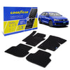 Goodyear Custom Fit Car Floor Liners for Volkswagen (VW) Jetta 2011-2018 Black/Black 4 Pc. Set All-Weather Diamond Shape Liner Traps Dirt Liquid Precision Interior Coverage - GY004345