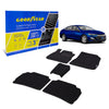 Goodyear Custom Fit Car Floor Liners for Chevrolet (Chevy) Malibu 2016-2021 Black/Black 5 Pc. Set All-Weather Diamond Shape Liner Traps Dirt Liquid Precision Interior Coverage - GY004378