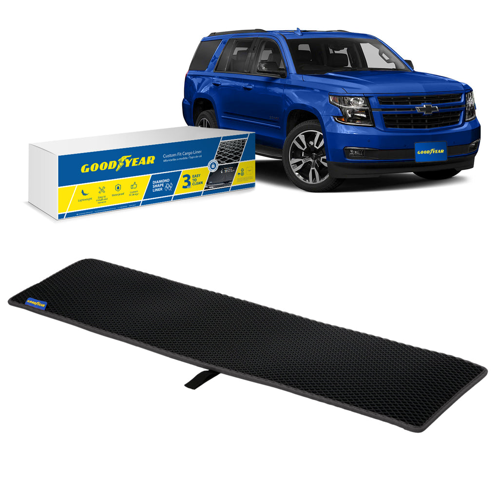 Goodyear Custom Fit Cargo Mat Liner for Chevrolet (Chevy) Tahoe 2015-2020/Cadillac Escalade 2015-2020 - Heavy Duty Trunk Liner Dimond Shape Liquid Trapping Technology - Anti-Slip Cargo Liner-GY004500