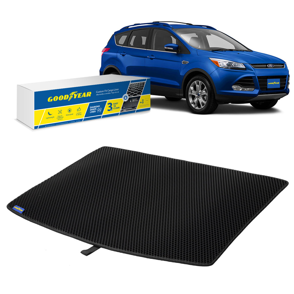 Goodyear Custom Fit Cargo Mat Liner for Ford Escape 2013-2019 - Heavy Duty Trunk Liner Dimond Shape Luggage with Waterproof Liquid & Dirt Trapping Technology - Anti-Slip Cargo Liner-GY004516