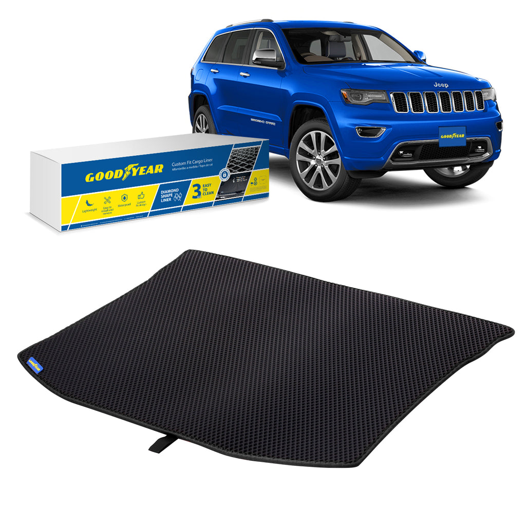 Goodyear Custom Fit Cargo Mat Liner for Jeep Grand Cherokee 2011-2021 - Heavy Duty Trunk Liner Dimond ShapeLuggage with WaterproofLiquid & Dirt Trapping Technology - Anti-Slip Cargo Liner-GY004518