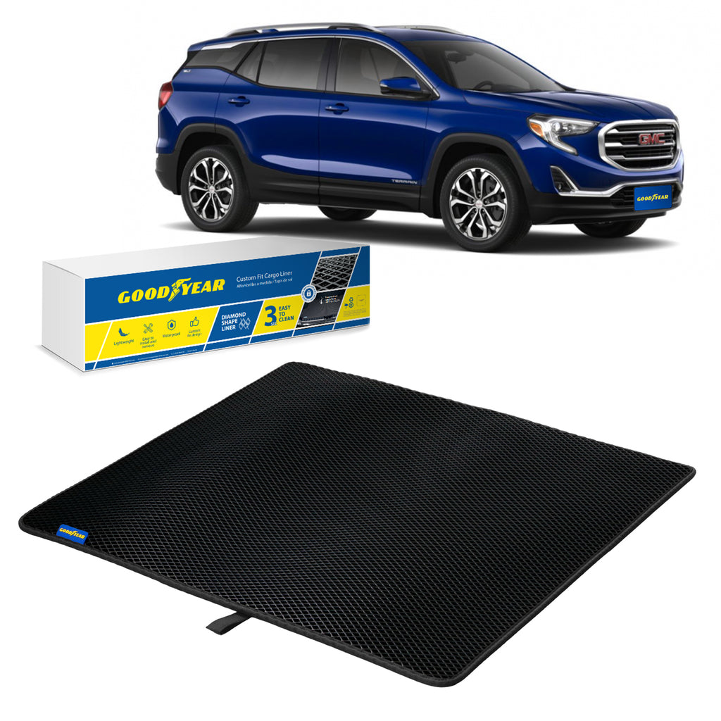 Goodyear Custom Fit Cargo Mat Liner for GMC Terrain 2018-2021 - Heavy Duty Trunk Liner Dimond Shape Luggage with Waterproof Liquid & Dirt Trapping Technology - Anti-Slip Cargo Liner- GY004519