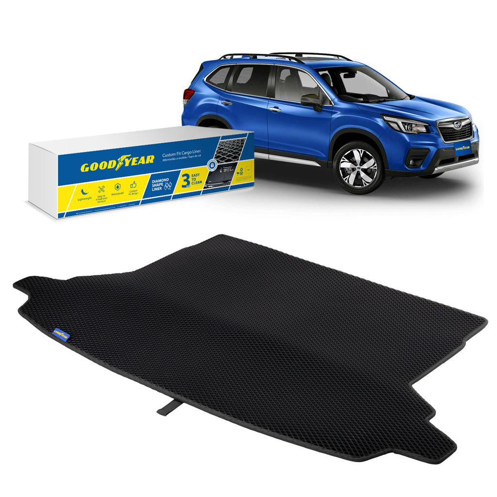 Goodyear Custom Fit Cargo Mat Liner for Subaru Forester 2019-2021 - Heavy Duty Trunk Liner Dimond ShapeLuggage with WaterproofLiquid & Dirt Trapping Technology - Anti-Slip Cargo Liner - GY004522