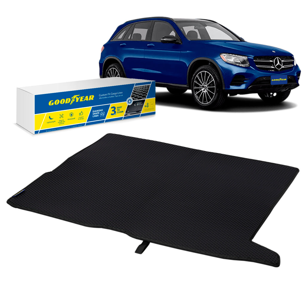 Goodyear Custom Fit Cargo Mat Liner for Mercedes GLC-Class 2016-2021 SUV - Heavy Duty Trunk Liner Diamond ShapeLuggage with WaterproofLiquid Trapping Technology - Anti-Slip Cargo Liner - GY004524