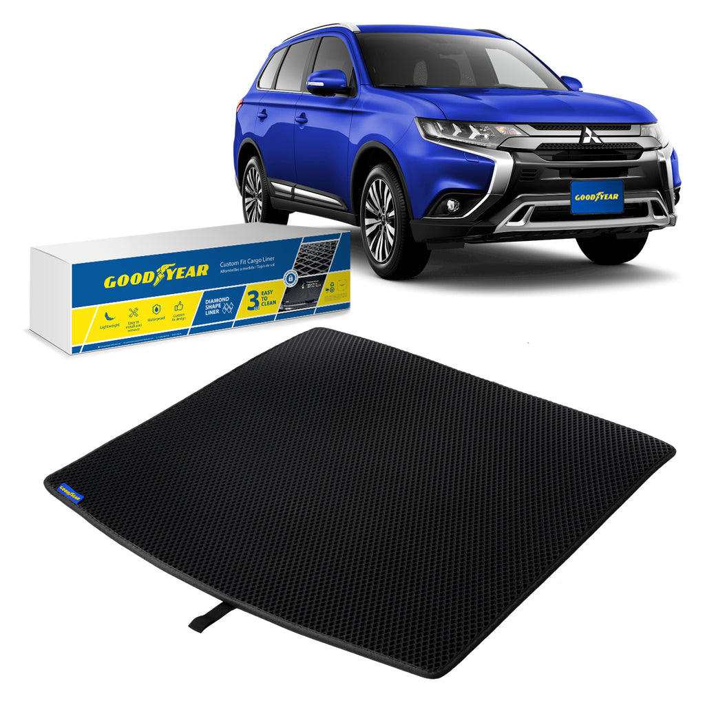 Goodyear Custom Fit Cargo Mat Liner for Mitsubishi Outlander 2014-2020 - Heavy Duty Trunk Liner Dimond Shape Luggage with Waterproof Liquid Trapping Technology - Anti-Slip Cargo Liner - GY004532