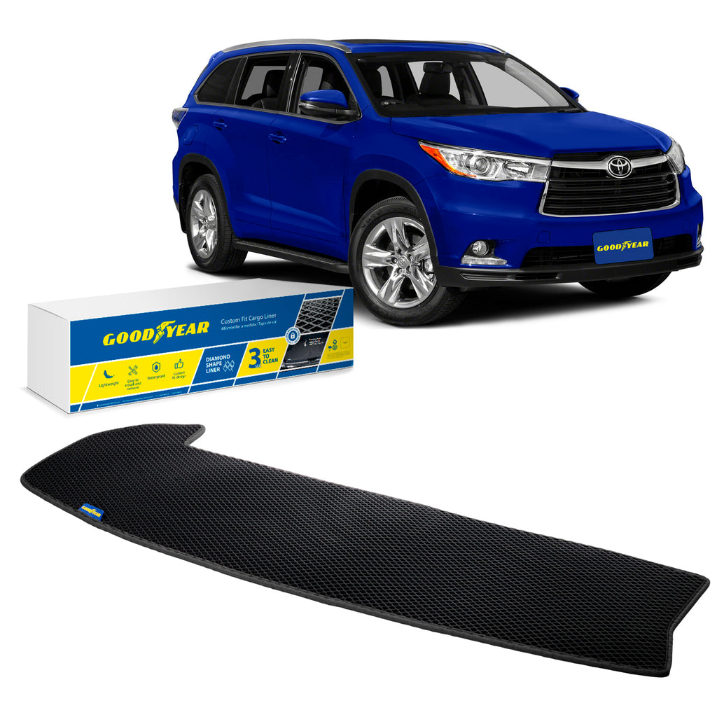 Goodyear Custom Fit Cargo Mat Liner for Toyota Highlander 2014-2019 - Heavy Duty Trunk LinerDiamond ShapeLuggage with Waterproof Liquid & Dirt Trapping Technology - Anti-Slip Cargo Liner - GY004535