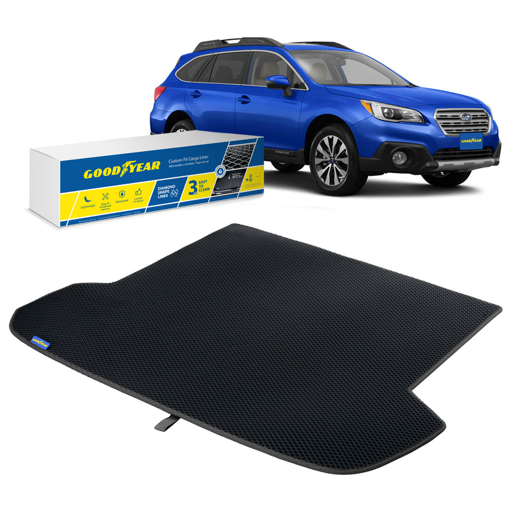 Goodyear Custom Fit Cargo Mat Liner for Subaru Outback 2015-2019 - Heavy Duty Trunk Liner Dimond ShapeLuggage with WaterproofLiquid & Dirt Trapping Technology - Anti-Slip Cargo Liner - GY004536