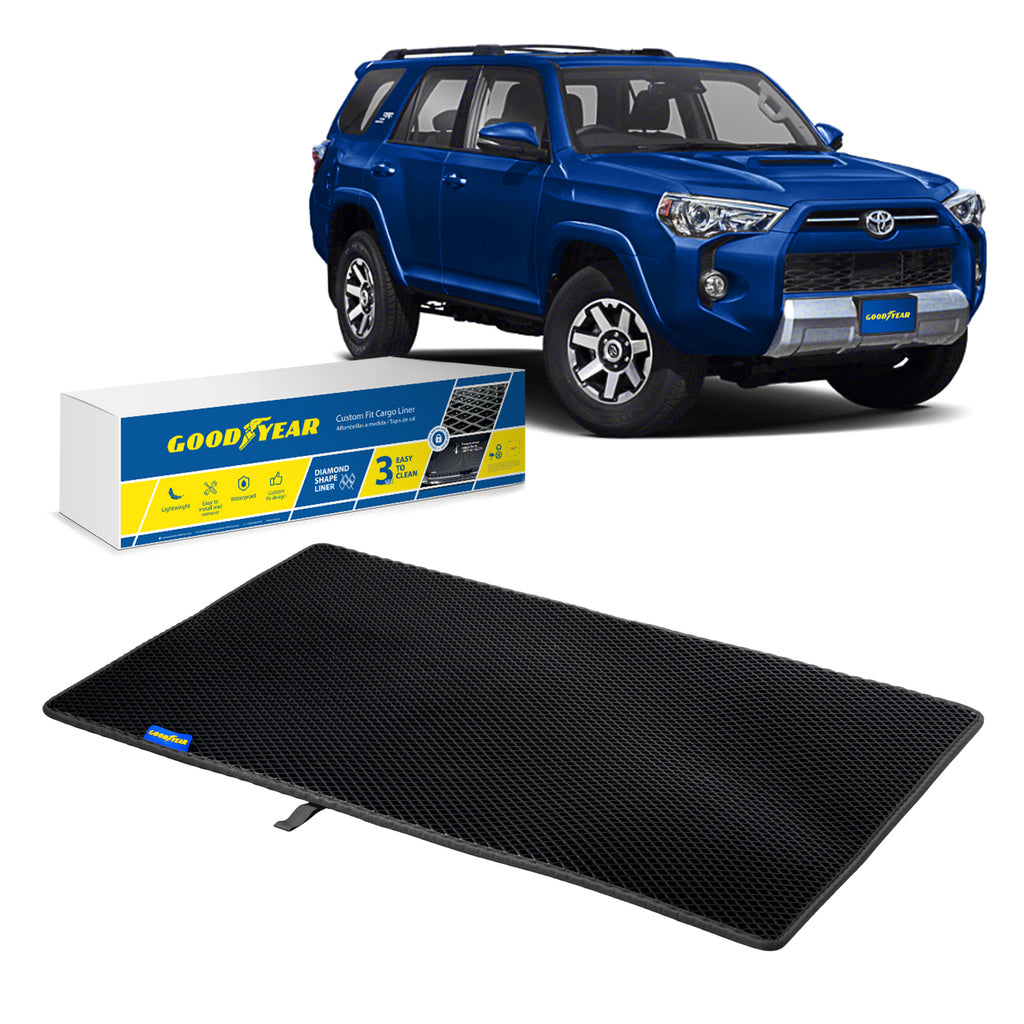 Goodyear Custom Fit Cargo Mat Liner for Toyota 4Runner 2010-2020 - Heavy Duty Trunk Liner Dimond Shape Luggage with Waterproof Liquid & Dirt Trapping Technology - Anti-Slip Cargo Liner- GY004573