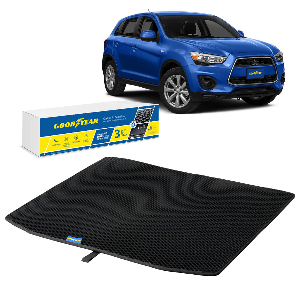 Goodyear Custom Fit Cargo Mat Liner for Mitsubishi Outlander Sport 2011-2021 - Heavy Duty Trunk LinerDimond ShapeLuggage with WaterproofLiquid Trapping Technology - Anti-Slip Cargo Liner - GY004582