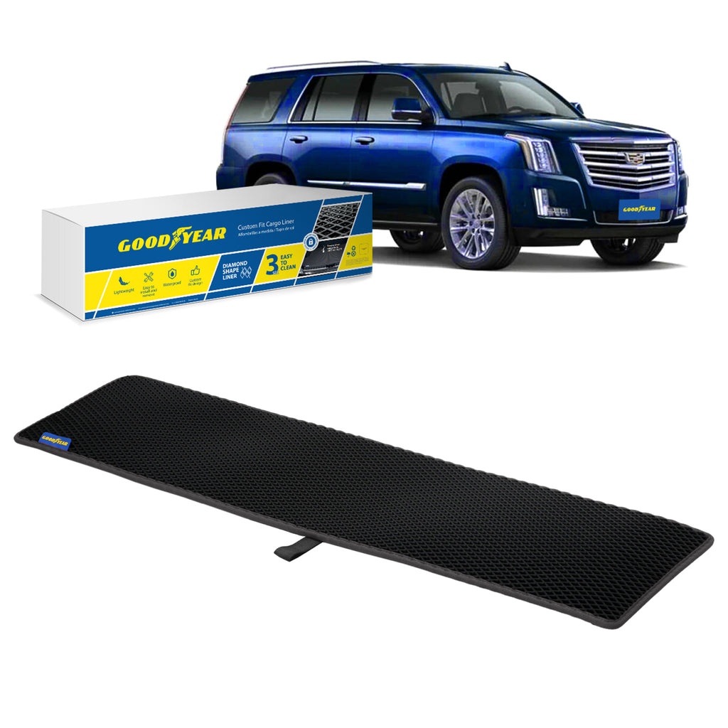 Goodyear Custom Fit Cargo Mat Liner for Cadillac Escalade 2015-2020/Chevrolet (Chevy) Tahoe 2015-2020 Heavy Duty Trunk Liner Dimond ShapeLuggage with WaterproofLiquid & Dirt Trapping Technology - Anti-Slip Cargo Liner - GY004588