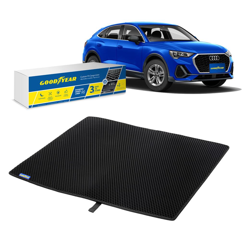 Goodyear Custom Fit Cargo Mat Liner for Audi Q3 SPORTBACK 2020-2021 - Heavy Duty Trunk Liner Dimond ShapeLuggage with WaterproofLiquid & Dirt Trapping Technology - Anti-Slip Cargo Liner - GY004612