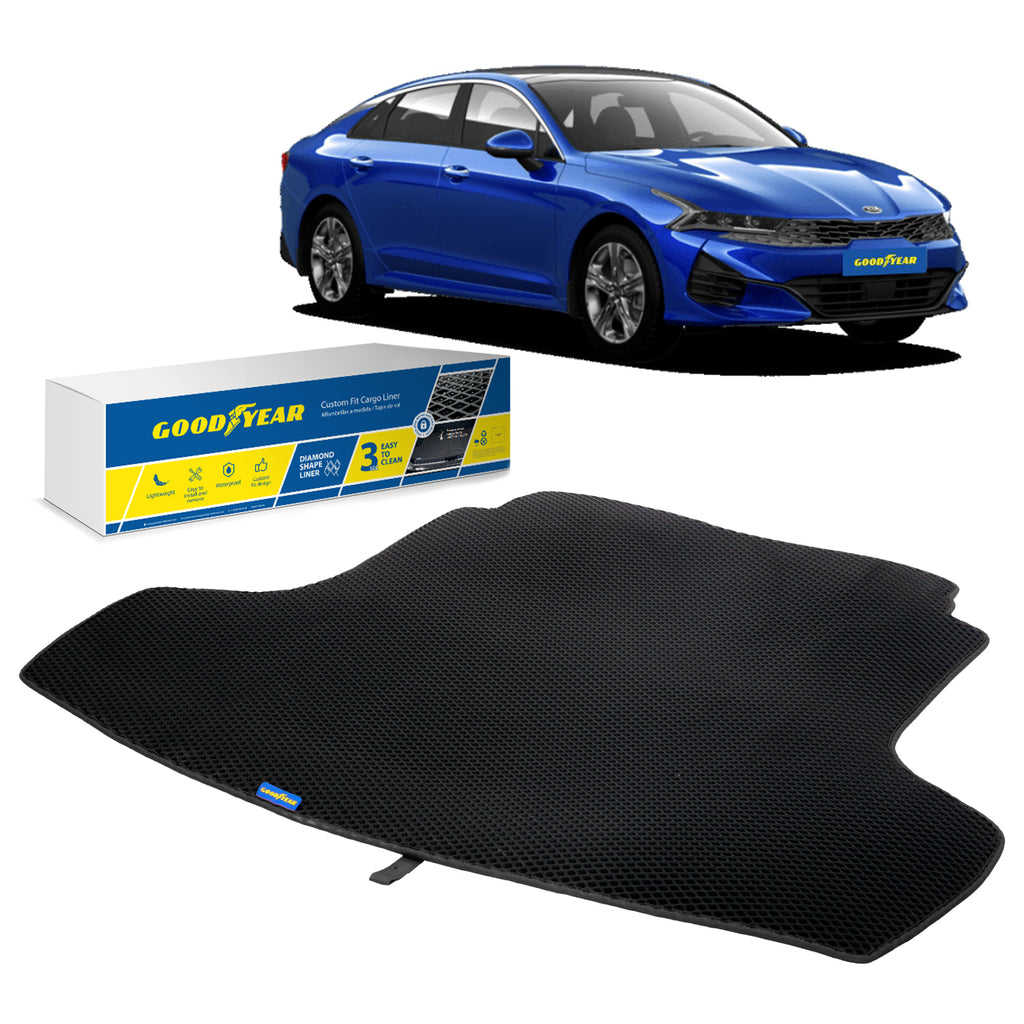 Goodyear Custom Fit Cargo Mat Liner for Kia K-5 2021 - Heavy Duty Trunk Liner Diamond ShapeLuggage with WaterproofLiquid Trapping Technology - Anti-Slip Cargo Liner - GY004643