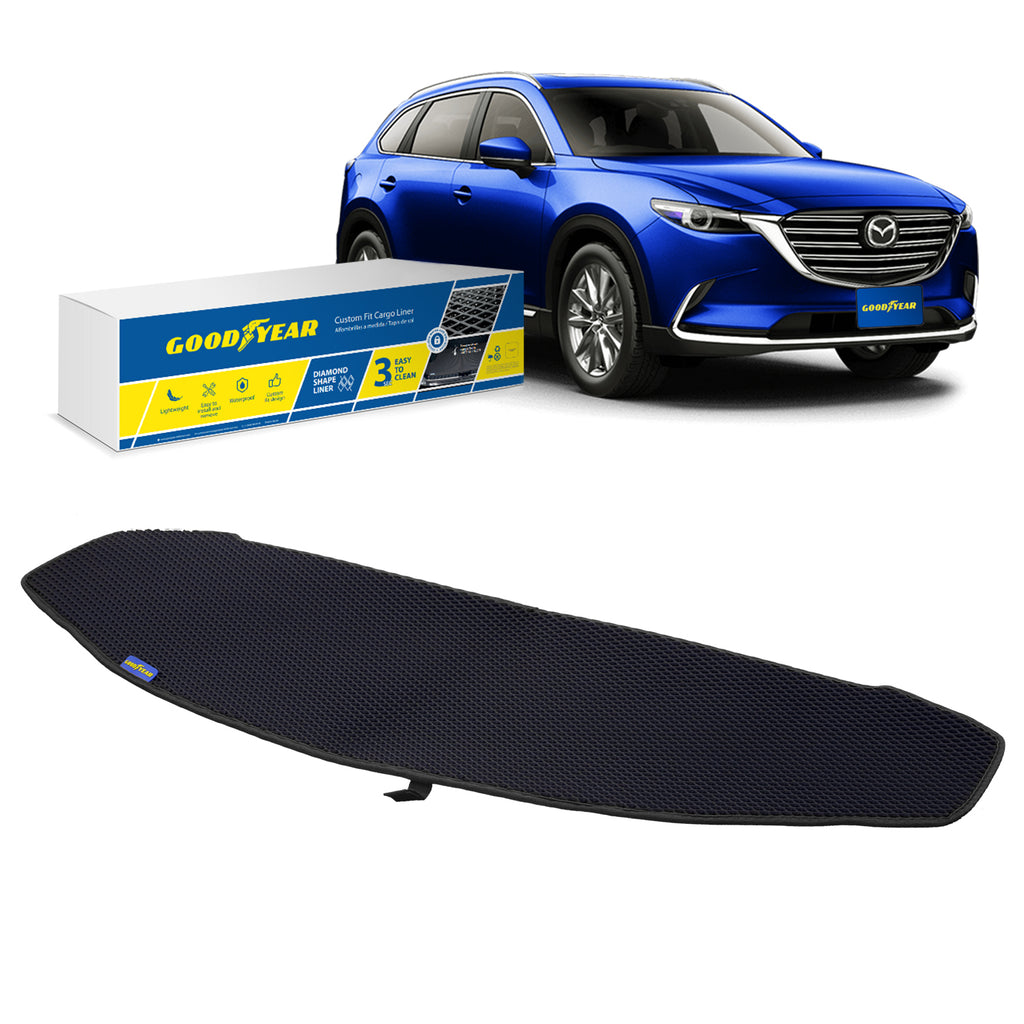 Goodyear Custom Fit Cargo Mat Liner for Mazda CX-9 2016-2021 - Heavy Duty Trunk LinerDiamond Shape Luggage with Waterproof Liquid & Dirt Trapping Technology - Anti-Slip Cargo Liner - GY004655