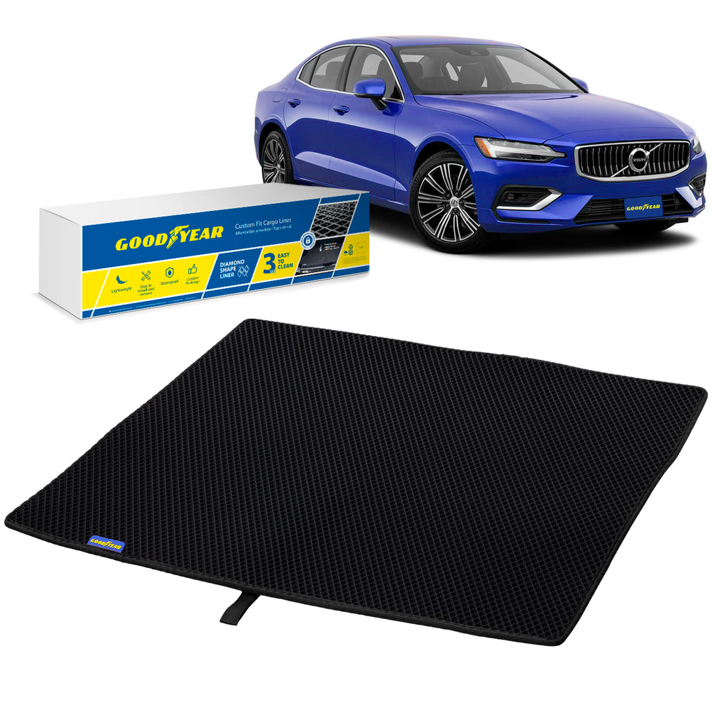 Goodyear Custom Fit Cargo Mat Liner for Volvo S60 2019-2021  - Heavy Duty Trunk Liner Diamond ShapeLuggage with WaterproofLiquid Trapping Technology - Anti-Slip Cargo Liner - GY004690