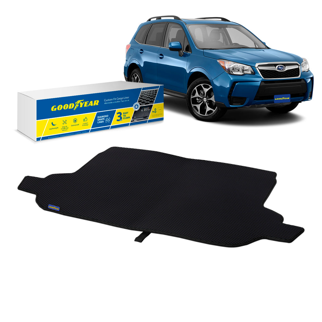 Goodyear Custom Fit Cargo Mat Liner for Subaru Forester 2014-2018 - Heavy Duty Trunk Liner Diamond Shape Luggage with Waterproof Liquid & Dirt Trapping Technology - Anti-Slip Cargo Liner - GY004696