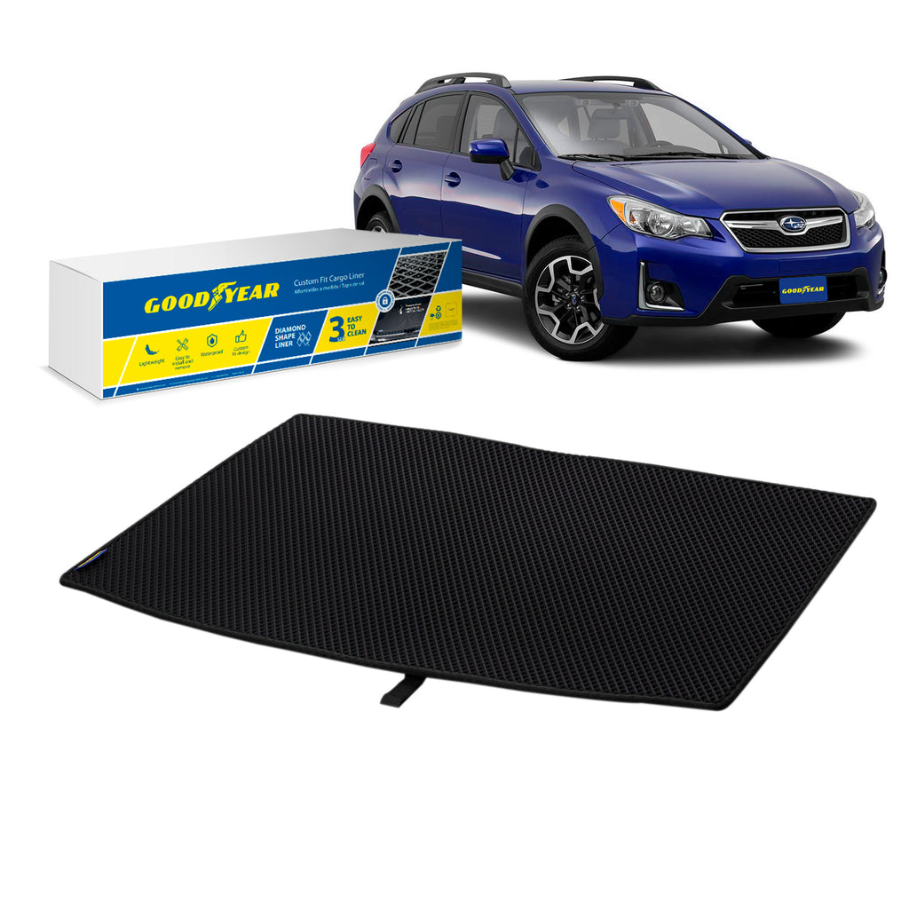 Goodyear Custom Fit Cargo Mat Liner for Subaru Crosstrek 2013-2017 - Heavy Duty Trunk Liner Diamond ShapeLuggage with Waterproof Liquid & Dirt Trapping Technology - Anti-Slip Cargo Liner - GY004702