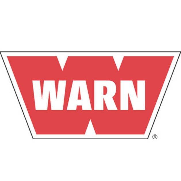 Warn Logo; 1 Inch Width x 3 Inch Length; Red/Silver; Mylar