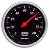 3-3/8 in. IN-DASH TACHOMETER 0-8000 RPM DESIGNER BLACK