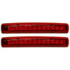 12 Diode Single Row LED Light Red, Pair