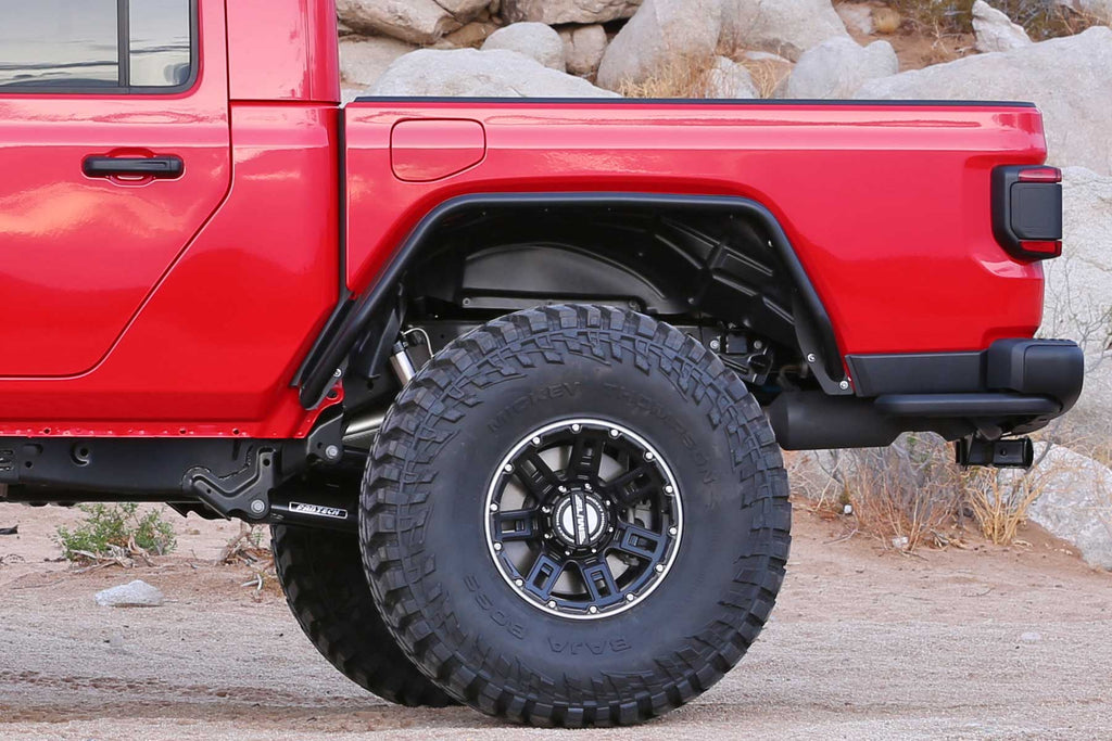 Fabtech JEEP JT TUBE FENDERS RR STL PWDRCOAT BLK TEXTURE